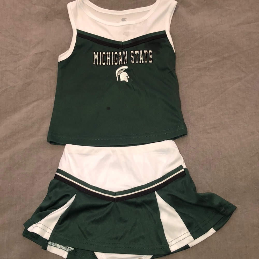 Sparty infant cheerleader